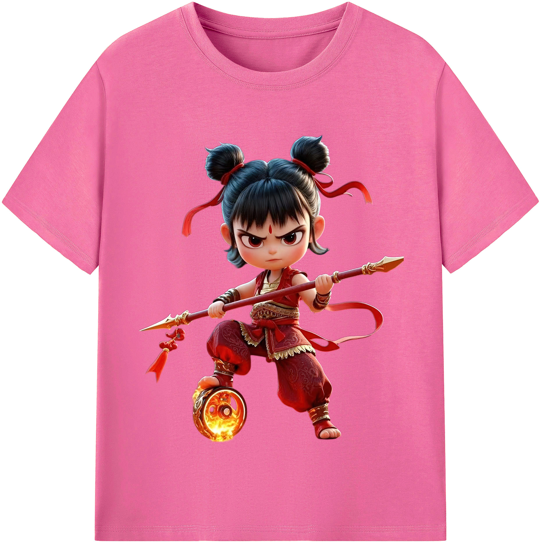 （画像用） Ne Zha 2 ナタ 魔童の大暴れ レディースカジュアルプリントTシャツ（綿100％）